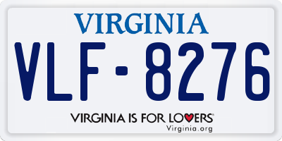 VA license plate VLF8276