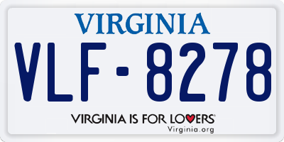 VA license plate VLF8278