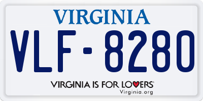 VA license plate VLF8280