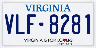 VA license plate VLF8281