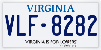 VA license plate VLF8282