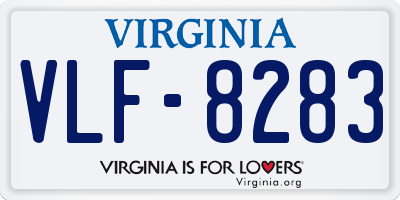 VA license plate VLF8283