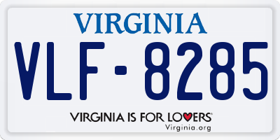VA license plate VLF8285