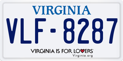 VA license plate VLF8287