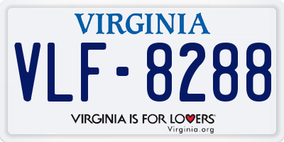 VA license plate VLF8288