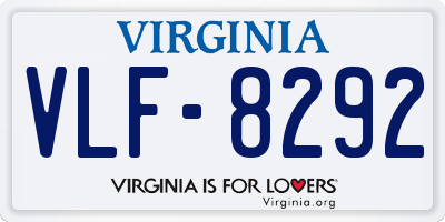 VA license plate VLF8292