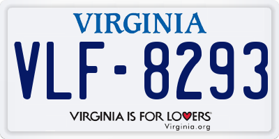 VA license plate VLF8293