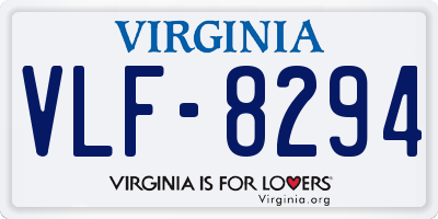 VA license plate VLF8294