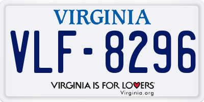 VA license plate VLF8296
