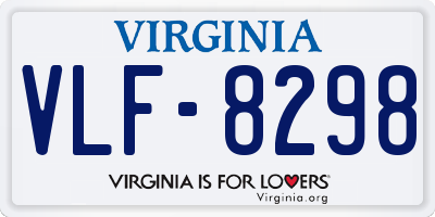 VA license plate VLF8298