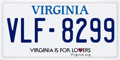 VA license plate VLF8299