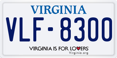 VA license plate VLF8300