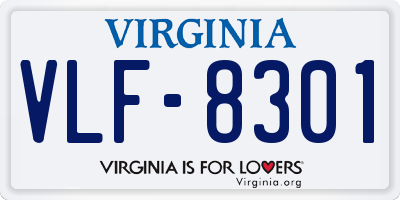 VA license plate VLF8301