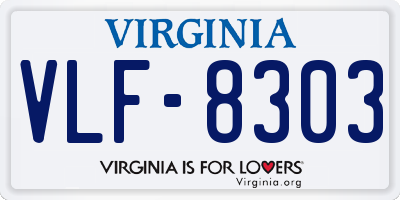 VA license plate VLF8303