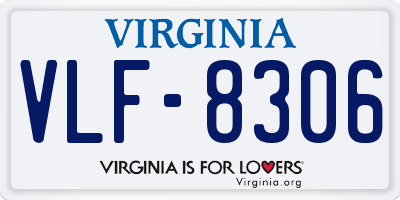 VA license plate VLF8306
