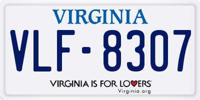 VA license plate VLF8307