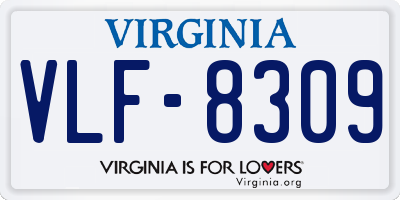 VA license plate VLF8309