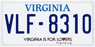 VA license plate VLF8310