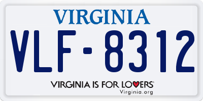 VA license plate VLF8312