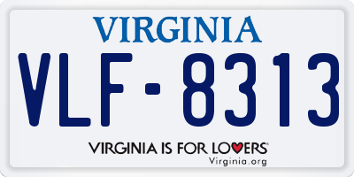 VA license plate VLF8313