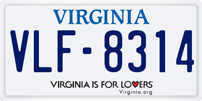 VA license plate VLF8314