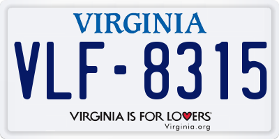 VA license plate VLF8315