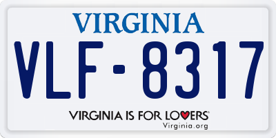 VA license plate VLF8317
