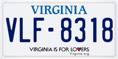 VA license plate VLF8318