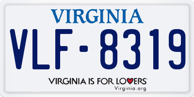 VA license plate VLF8319