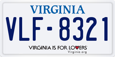 VA license plate VLF8321