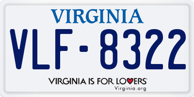 VA license plate VLF8322