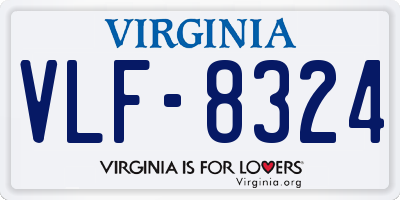 VA license plate VLF8324