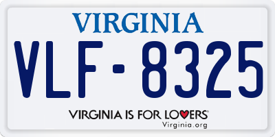 VA license plate VLF8325