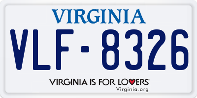 VA license plate VLF8326