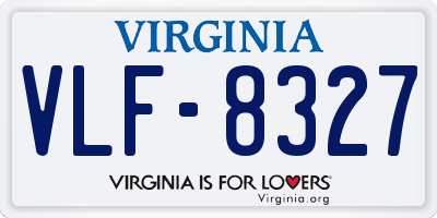 VA license plate VLF8327