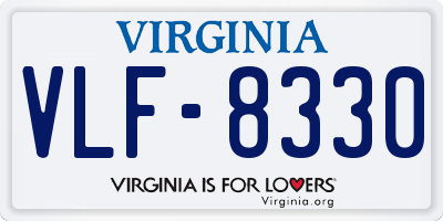VA license plate VLF8330