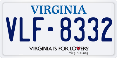 VA license plate VLF8332