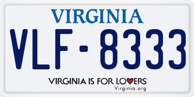 VA license plate VLF8333