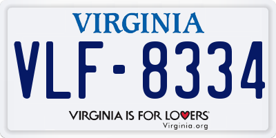 VA license plate VLF8334