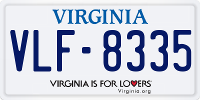 VA license plate VLF8335