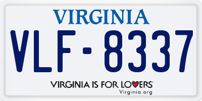 VA license plate VLF8337