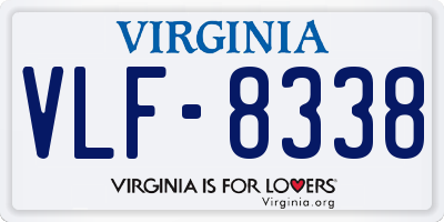 VA license plate VLF8338