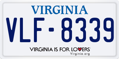 VA license plate VLF8339