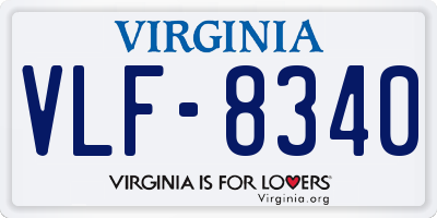 VA license plate VLF8340