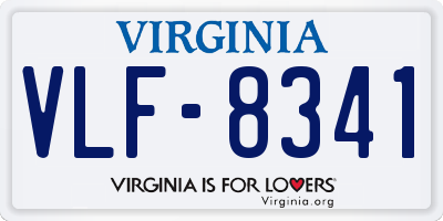 VA license plate VLF8341