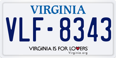 VA license plate VLF8343
