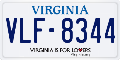 VA license plate VLF8344