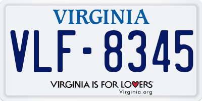VA license plate VLF8345