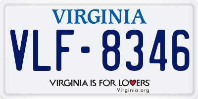 VA license plate VLF8346