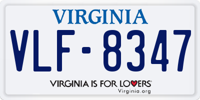VA license plate VLF8347